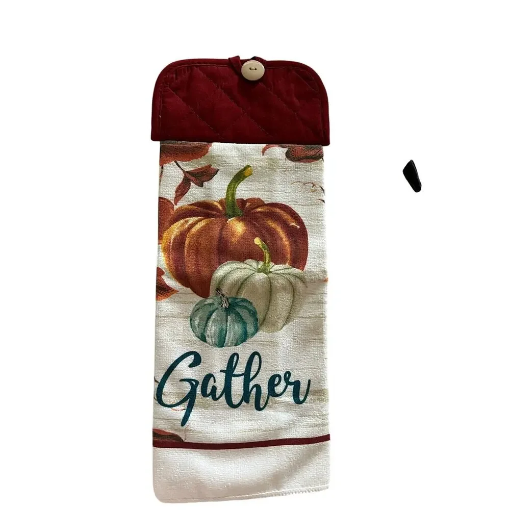 Lot of 3 Seasonal Handmade Hanging Towels Fall Summer Winter Christmas